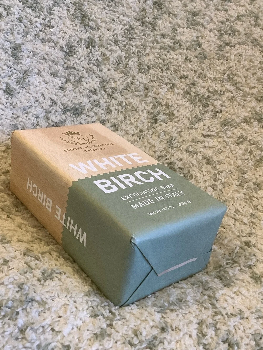 White Birch Scented Exfoliating Soap Sapone Artigianale Italiano 10.5 oz NWT